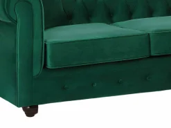 Vente-unique Sofá rinconera chesterfield reversible de terciopelo TOLEDO