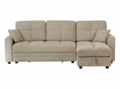 Clearance Vente-unique Sofá rinconera convertible y reversible en chenilla LUMARIO Beige