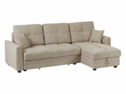 Clearance Vente-unique Sofá rinconera convertible y reversible en chenilla LUMARIO Beige