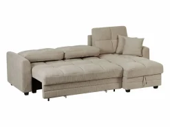 Clearance Vente-unique Sofá rinconera convertible y reversible en chenilla LUMARIO Beige