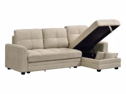 Clearance Vente-unique Sofá rinconera convertible y reversible en chenilla LUMARIO Beige