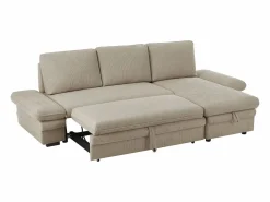 Outlet Vente-unique Sofá rinconera convertible y reversible en chenilla SIVIARA Beige