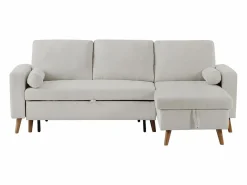 Vente-unique Sofá rinconera convertible y reversible en tela con arcón de almacenaje KORI