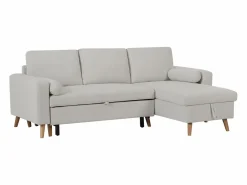 Vente-unique Sofá rinconera convertible y reversible en tela con arcón de almacenaje KORI