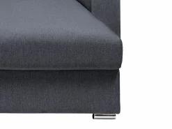 Discount Sofá rinconera de apertura rápida en tela gris antracita - 140 cm - 14 cm - CALITO Sofás Y Sillones