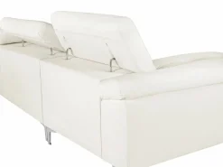 Online LINEA SOFA Sofá rinconera de piel color ángulo derecho SOLANGE Blanco