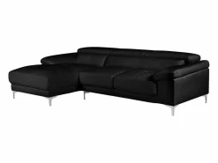 Online LINEA SOFA Sofá rinconera de piel ángulo izquierdo color SOLANGE Negro