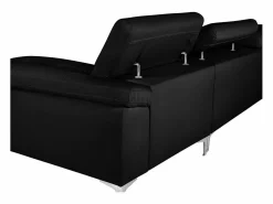 Online LINEA SOFA Sofá rinconera de piel ángulo izquierdo color SOLANGE Negro
