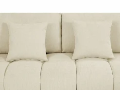Clearance Vente-unique Sofá rinconera de tela con efecto acolchado estilo diseño BERENIA Beige