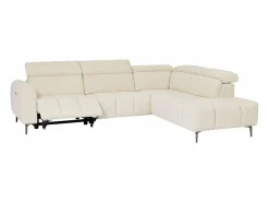 Best Vente-unique Sofá rinconera derecha con relax eléctrico en tela texturizada CALDORIA Beige