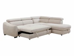 New Vente-unique Sofá rinconera derecha convertible en tela texturizada BESEMA Beige