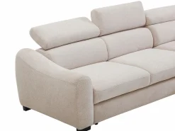 New Vente-unique Sofá rinconera derecha convertible en tela texturizada BESEMA Beige