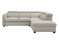 Hot Vente-unique Sofá rinconera derecha convertible y puf en tela BALOTIA Beige