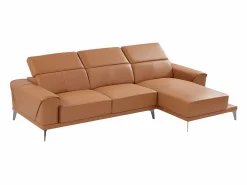 Vente-unique Sofá rinconera derecha de piel de búfalo ANDOR Camel