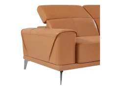 Vente-unique Sofá rinconera derecha de piel de búfalo ANDOR Camel