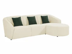 Sale Vente-unique Sofá rinconera derecha de tela texturizada NETOMIA Beige