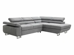 Vente-unique Sofá rinconera derecha en tela texturizada NURAZIO Gris