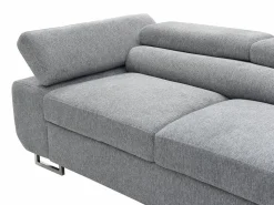 Vente-unique Sofá rinconera derecha en tela texturizada NURAZIO Gris