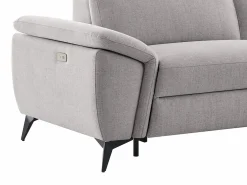 Vente-unique Sofá rinconera derecha relax eléctrico en tejido jaspeado CADILO