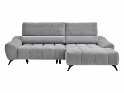 Vente-unique Sofá rinconera derecha relax con asiento deslizante en tela ELOSIA