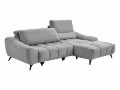 Vente-unique Sofá rinconera derecha relax con asiento deslizante en tela ELOSIA