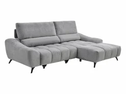 Vente-unique Sofá rinconera derecha relax con asiento deslizante en tela ELOSIA