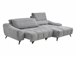 Vente-unique Sofá rinconera derecha relax con asiento deslizante en tela ELOSIA