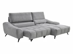 Vente-unique Sofá rinconera derecha relax con asiento deslizante en tela ELOSIA