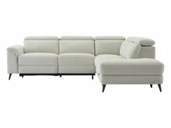 Vente-unique Sofá rinconera derecha relax eléctrico de tela MAKORO Beige