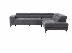 Online Vente-unique Sofá rinconera derecha relax eléctrico con asiento deslizante de tela antracita MONISO Gris antracita