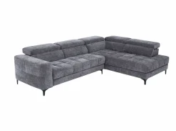 Online Vente-unique Sofá rinconera derecha relax eléctrico con asiento deslizante de tela antracita MONISO Gris antracita