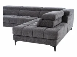 Online Vente-unique Sofá rinconera derecha relax eléctrico con asiento deslizante de tela antracita MONISO Gris antracita