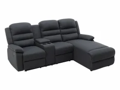 Vente-unique Sofá rinconera derecha relax: manual de tela antracita MACEDONIA
