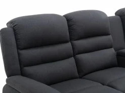 Vente-unique Sofá rinconera derecha relax: manual de tela antracita MACEDONIA