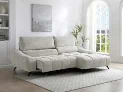 Sale Sofá rinconera derecha relax con asiento deslizante en tela ELOSIA Sofá Relax