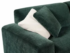 Clearance Maison Céphy Sofá rinconera derecha y chaise longue de pana TIRONO de Verde pino