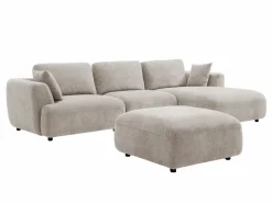 Sofá rinconera derecha y puf en tela TINDRALO Sofá Modular