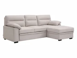 Vente-unique Sofá rinconera derecho convertible de tela ULENIO