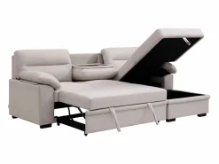 Vente-unique Sofá rinconera derecho convertible de tela ULENIO