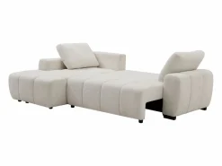 Outlet Vente-unique Sofá rinconera izquierda convertible en chenilla KOUMALO Beige