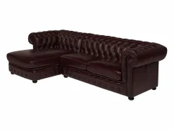 LINEA SOFA Sofá rinconera izquierda chesterfield 100% piel BRENTON
