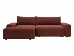 Best Vente-unique Sofá rinconera izquierda convertible en chenilla burdeos DAVISO Granate