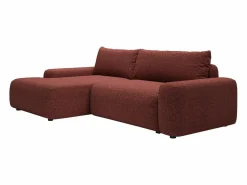 Best Vente-unique Sofá rinconera izquierda convertible en chenilla burdeos DAVISO Granate