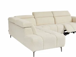 Outlet Vente-unique Sofá rinconera izquierda con relax eléctrico en tela texturizada CALDORIA Beige