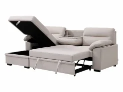 New Vente-unique Sofá rinconera izquierda convertible de tela ULENIO Beige