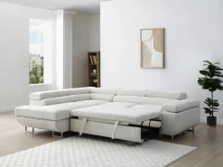 Vente-unique Sofá rinconera izquierda de terciopelo NURAZIO