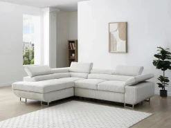 Vente-unique Sofá rinconera izquierda de terciopelo NURAZIO
