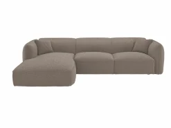 Maison Céphy Sofá rinconera izquierda de tela gris CAMILIO de Topo