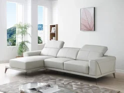 Clearance LINEA SOFA Sofá rinconera izquierda de cuero de búfalo ANDOR Beige