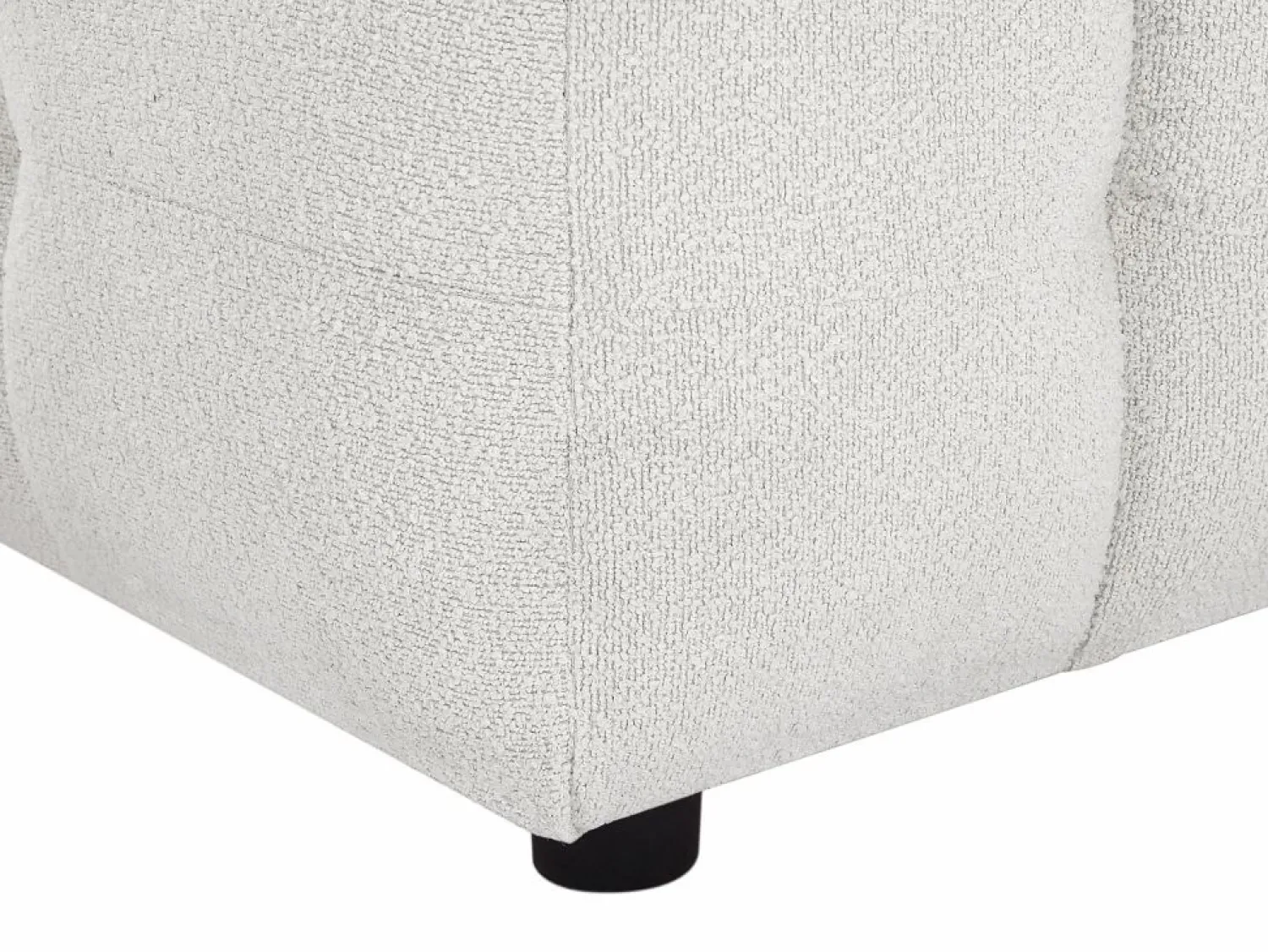 Clearance Vente-unique Sofá rinconera izquierda en tela bouclé marfil LERICI de Pascal Morabito Blanco